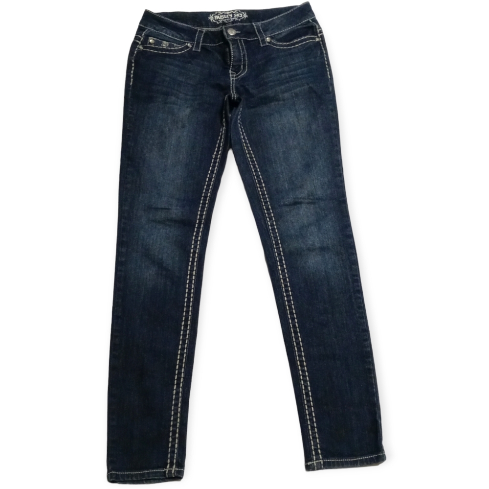 Paisley Sky Women's Skinny Jean.Size 6. Color Blue.